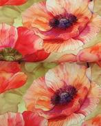Katoen Jersey Poppy Fields Bruin, Nieuw, Bruin