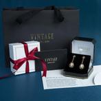Witgouden vintage oorstekers met aquamarijn en diamant 14, Sieraden, Tassen en Uiterlijk, Oorbellen, Ophalen of Verzenden, Nieuw