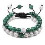 Fako Bijoux® - Dubbele Kralen Armband - 8mm - Natuursteen, Sieraden, Tassen en Uiterlijk, Armbanden, Verzenden, Nieuw