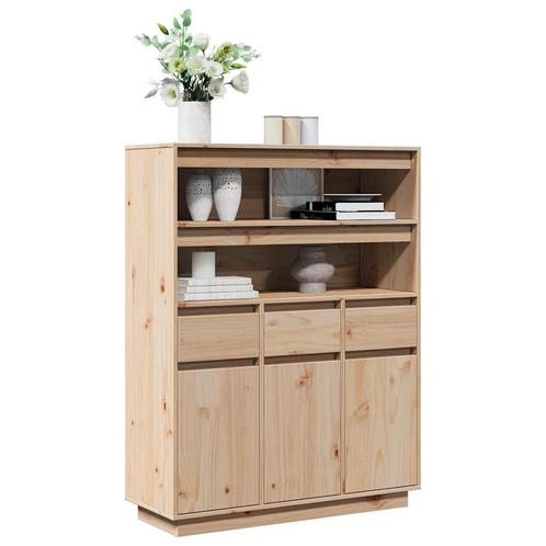 vidaXL buffetkast 89x34x116,5 cm massief grenenhout, Huis en Inrichting, Kasten | Buffetkasten, Nieuw, Grenenhout, Verzenden