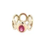 Witgouden ring met roze toermalijn 14 krt, Sieraden, Tassen en Uiterlijk, 18 tot 19, Goud, Dame, Roze