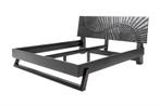 Design bed SCORPION 180x00c2m zwart mangohout 3D snijwerk, Ophalen of Verzenden, Nieuw