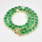 Armband - 14 karaat Geel goud - 4.20ct. tw. Smaragd -, Nieuw