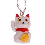 Ketting RVS Zilverkleurig 55cm - Hangertje 3D Maneki Neko /, Nieuw, Ophalen of Verzenden