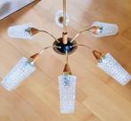 Plafondlamp - Spoetnik-ontwerp - Glas, Hout (Teak), Messing, Antiek en Kunst, Antiek | Lampen