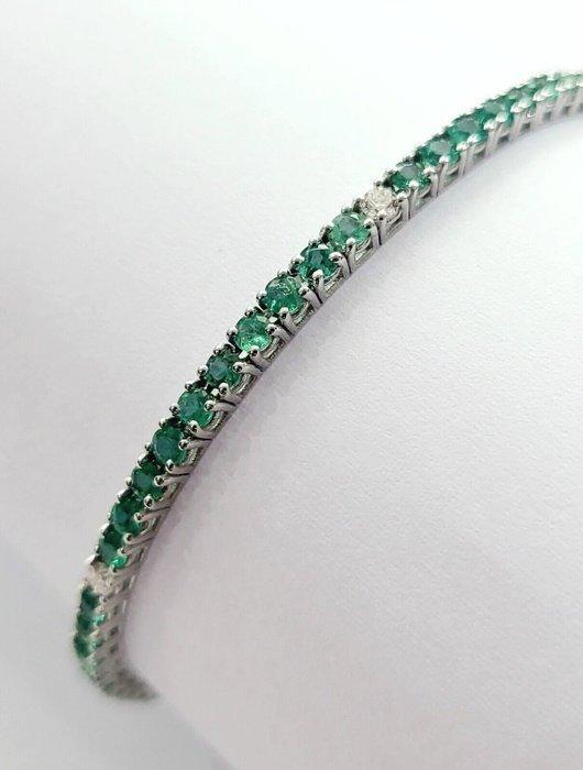 Armband - 18 karaat Witgoud - 2,19ct. tw. Smaragd - Smaragd, Sieraden, Tassen en Uiterlijk, Armbanden