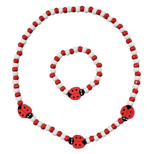 Fako Bijoux® - Kinderketting en Armband - Lieveheersbeestje, Sieraden, Tassen en Uiterlijk, Kettingen, Verzenden