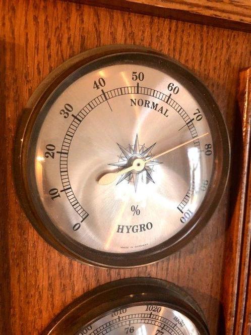 Antieke Barometer / Hygrometer / Thermometer in houten kast, Antiek en Kunst, Curiosa en Brocante