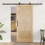 vidaXL Schuifdeur ORKDAL Naturel en zwart 86 x 198.5 cm, Doe-het-zelf en Verbouw, Deuren en Horren, Verzenden, Nieuw