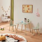 Kindertafelset Hovle met 2 stoelen wolkdesign mintgroen en n, Verzenden, Nieuw