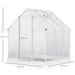Aluminium Serre Tuinhuis Met Raamdeur 193 X 187 X 205 Cm 3.6