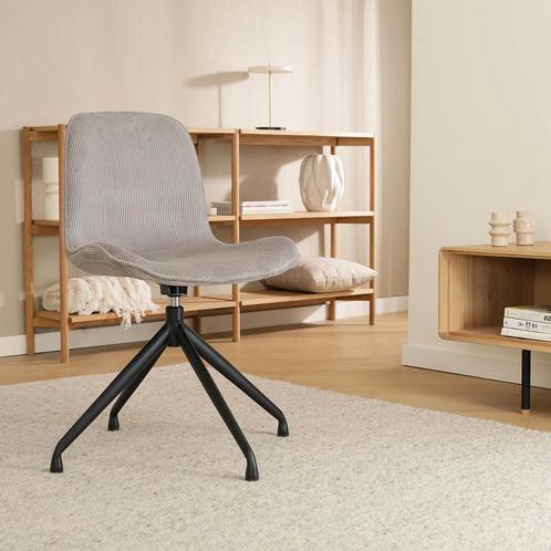 Draaibare eetkamerstoel | Grijs | Ribstof | Corduroy, Huis en Inrichting, Stoelen, Eén, Grijs, Nieuw, Verzenden