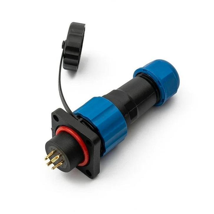 Male + chassis square base - 24V - waterdichte connector - 6, Doe-het-zelf en Verbouw, Elektra en Kabels, Stekker, Nieuw, Ophalen of Verzenden