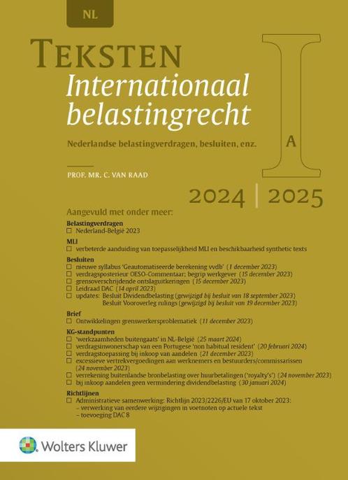 Teksten Internationaal belastingrecht 20242025 9789013177527, Boeken, Studieboeken en Cursussen, Zo goed als nieuw, Verzenden