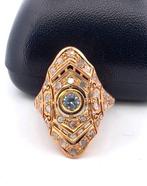 Zonder minimumprijs - Ring - 9 kt. Roségoud, Zilver Topaas -, Sieraden, Tassen en Uiterlijk, Ringen, Nieuw