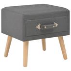 vidaXL Nachtkastje 40x35x40 cm stof donkergrijs, Overige materialen, Minder dan 45 cm, Verzenden, Nieuw