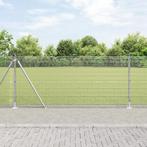 vidaXL Gegalvaniseerde Draad Omheining met 13 Flanged Palen, Verzenden, Nieuw, IJzer