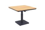 Medina up&down tafel 90x90 cm. - Royal Grey/Teak, Tuin en Terras, Verzenden, Nieuw, Rond, Hout