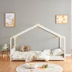 Kinderbed Simo huisbed met matras 90x200 cm wit [en.casa], Verzenden, Nieuw