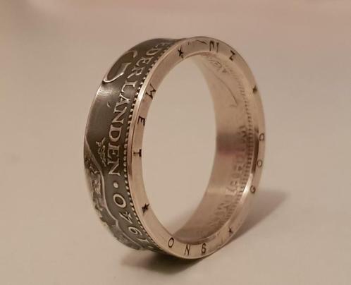 Ring uit zilveren Wilhelmina 1 gulden munt 1922-1944