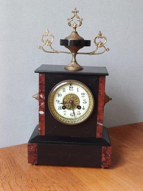 Tafelklok - Mougin - Marmer, Messing - 1850-1900, Antiek en Kunst, Antiek | Klokken