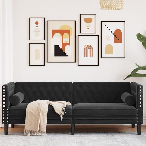 vidaXL Driezitsbank Chesterfield-stijl met bolsters fluweel, Huis en Inrichting, Banken | Bankstellen, Nieuw, Stof, Driepersoons