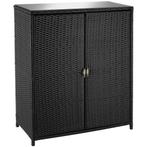 Wicker tuinkast Monza, aluminium frame, 4 vakken - zwart, Verzenden, Nieuw