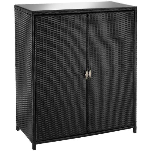 Wicker tuinkast Monza, aluminium frame, 4 vakken - zwart, Tuin en Terras, Tuinhuizen, Verzenden