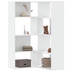 vidaXL Boekenkast 4-laags hoek 85x85x140 cm bewerkt hout wit, Huis en Inrichting, Verzenden, Nieuw, Overige houtsoorten