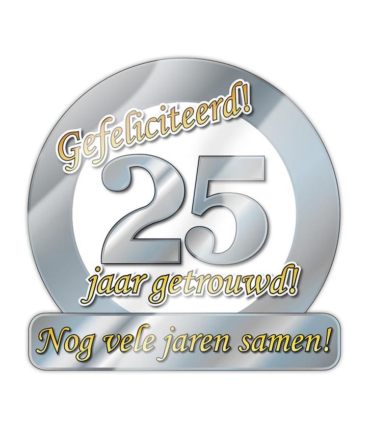 Deurbord 25 Jaar Getrouwd 50cm, Hobby en Vrije tijd, Feestartikelen, Nieuw, Verzenden