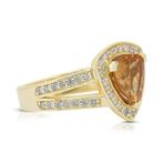 Ring - 14 karaat Geel goud - 2.61ct. tw. Beril - Diamant, Nieuw