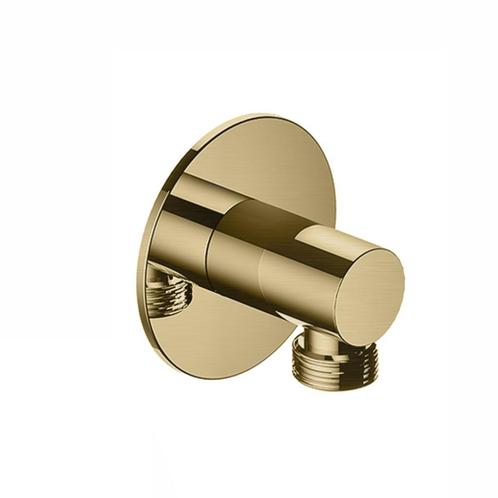 Wanduitlaat Hotbath Cobber Geborsteld Messing PVD, Doe-het-zelf en Verbouw, Sanitair, Kraan, Nieuw, Chroom, Ophalen of Verzenden