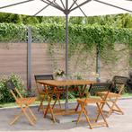 vidaXL 5-delige Tuinset poly rattan en massief hout zwart, Tuin en Terras, Tuinsets en Loungesets, Verzenden, Nieuw, Hardhout