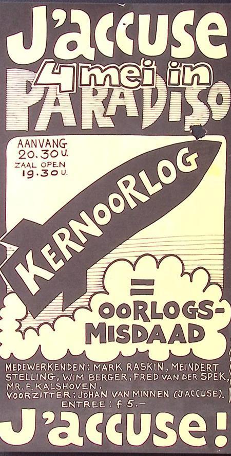 Poster over demonstratie tegen kernoorlog in Amsterdam, Verzamelen, Posters, Nieuw, Overige onderwerpen, Met lijst, Verzenden