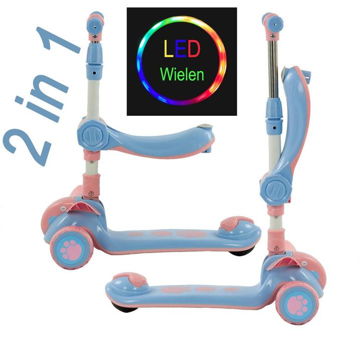 Sajan 2 in 1 Loopfiets / Step -  Roze-Blauw Autoped -, Kinderen en Baby's, Speelgoed | Buiten | Voertuigen en Loopfietsen, Loopfiets