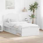 vidaXL Bedframe met hoofdeinde Wit 75 x 190 cm Massief, Verzenden, Nieuw, Wit, Hout