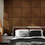 Akoestisch wandpaneel Vang 12 stuks 4,32 m² diagonaal teak 6, Doe-het-zelf en Verbouw, Platen en Panelen, Verzenden, Nieuw