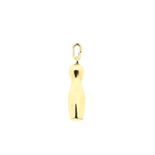 Gouden hanger van een kegel (kettinghanger, geelgoud), Sieraden, Tassen en Uiterlijk, Bedels, Gebruikt, Overige merken, Goud, Ophalen of Verzenden