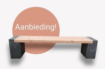Tuinbank Beton + Hout   Robuust ! beschikbaar voor biedingen