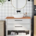 vidaXL Wastafelblad 100x50x1,5 cm massief beukenhout, Huis en Inrichting, Keuken | Keukenelementen, Verzenden, Nieuw, Bruin