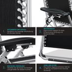 Tuinstoel - Ligstoel - Verstelbaar - Opvouwbaar - Antraciet, Tuin en Terras, Ligbedden, Verzenden, Zo goed als nieuw