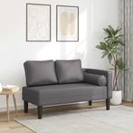 vidaXL Chaise longue met kussens kunstleer grijs, Verzenden, Nieuw
