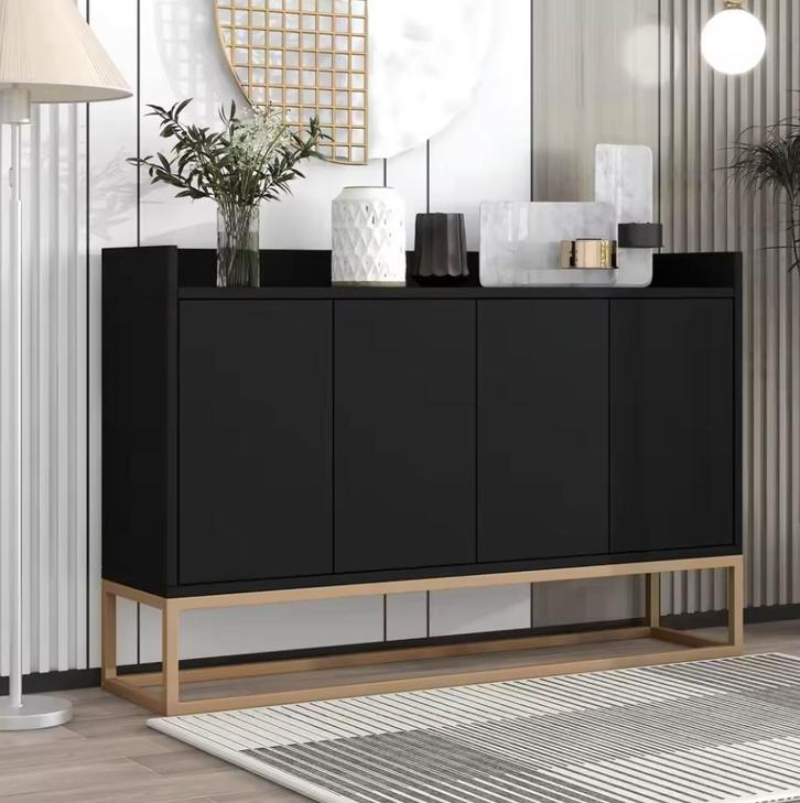 Nieuwe Zwart Goude Dressoir Kast - Minimalistisch en Modern, Huis en Inrichting, Kasten | Dressoirs, Nieuw, Verzenden