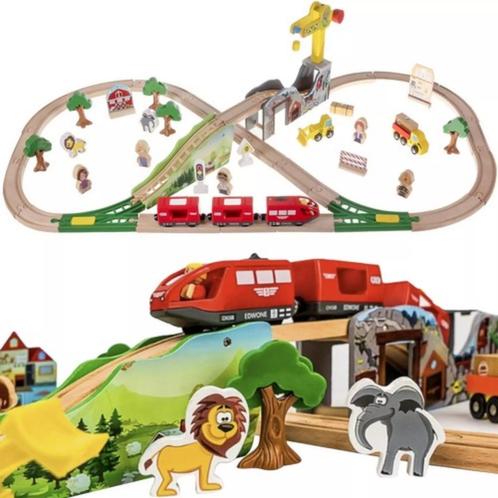 Kruzzel Houten Treinset: Stimuleer Creativiteit en Motori..., Kinderen en Baby's, Speelgoed | Overig, Nieuw, Ophalen of Verzenden