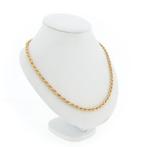 Gouden gedraaide schakel ketting | 52,5 cm (gouden ketting), Ophalen of Verzenden, Gebruikt, Overige kleuren, Goud