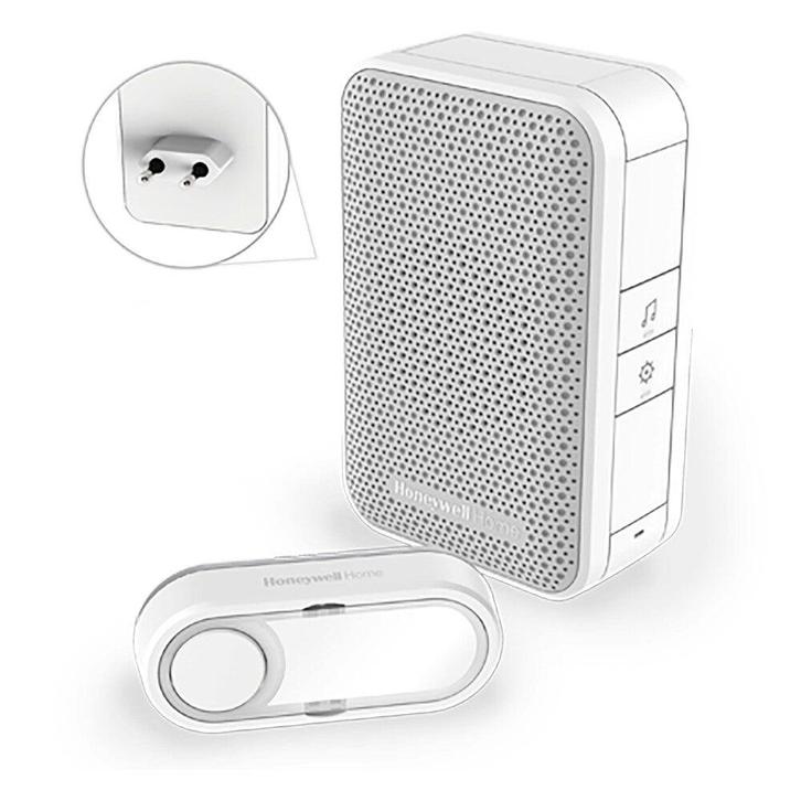 Honeywell draadloze plug-in deurbel met drukknop wit -, Doe-het-zelf en Verbouw, Alarmsystemen, Overige typen, Nieuw, Verzenden