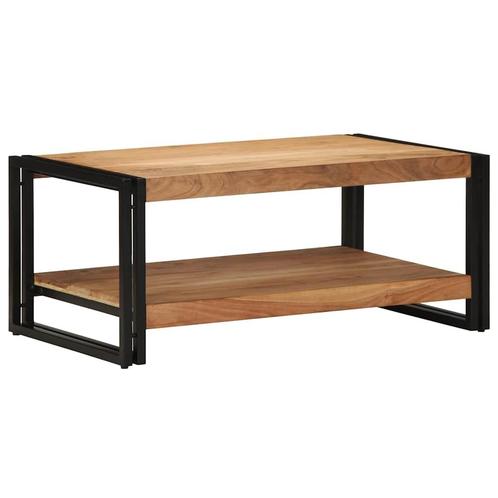 vidaXL Salontafel 90x50x38 cm massief acaciahout, Huis en Inrichting, Tafels | Salontafels, 50 tot 100 cm, Nieuw, Overige houtsoorten