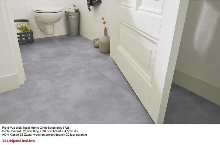 Pvc click v.a €14,95p/m2 Tegel en Hout decoren 13 X Kleur, Huis en Inrichting, Stoffering | Vloerbedekking, Wit, Crème, Beige