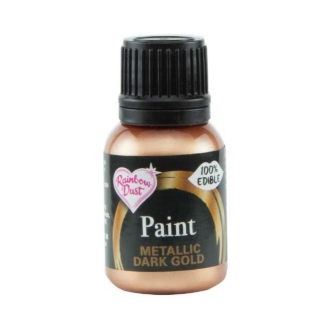 RD Metallic Food Paint Dark Gold 25ml, Hobby en Vrije tijd, Taarten en Cupcakes maken, Nieuw, Verzenden