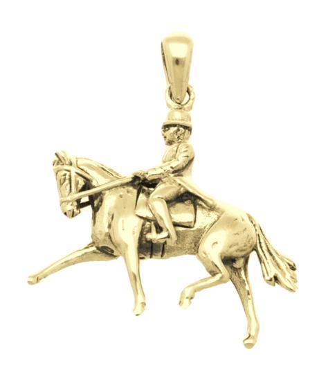 Gouden Paarden dressuur kettinghanger, Sieraden, Tassen en Uiterlijk, Kettinghangers, Verzenden